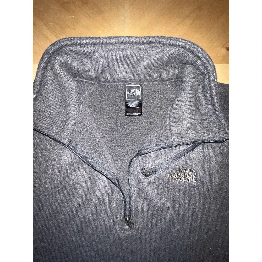 The North face Sweater Gray Jacket Mens large Sweatshirt 1/4 zip